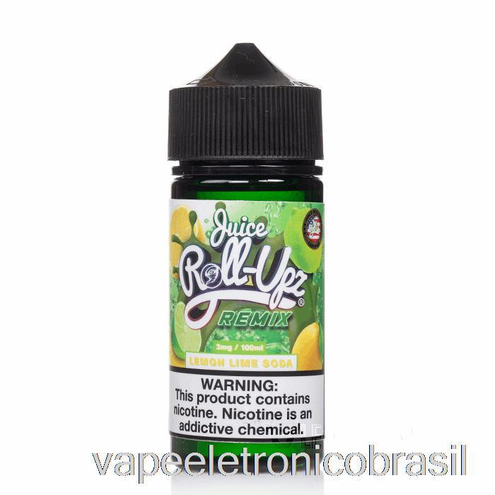 Vape Eletrônico Limão Refrigerante - Suco Roll Upz Remix - 100ml 0mg